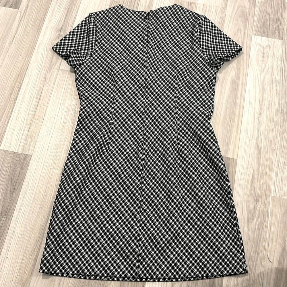 Spanx Ponte Black & White Plaid –‎ Stretch Fabric Elegant Checkered Dress Size S
